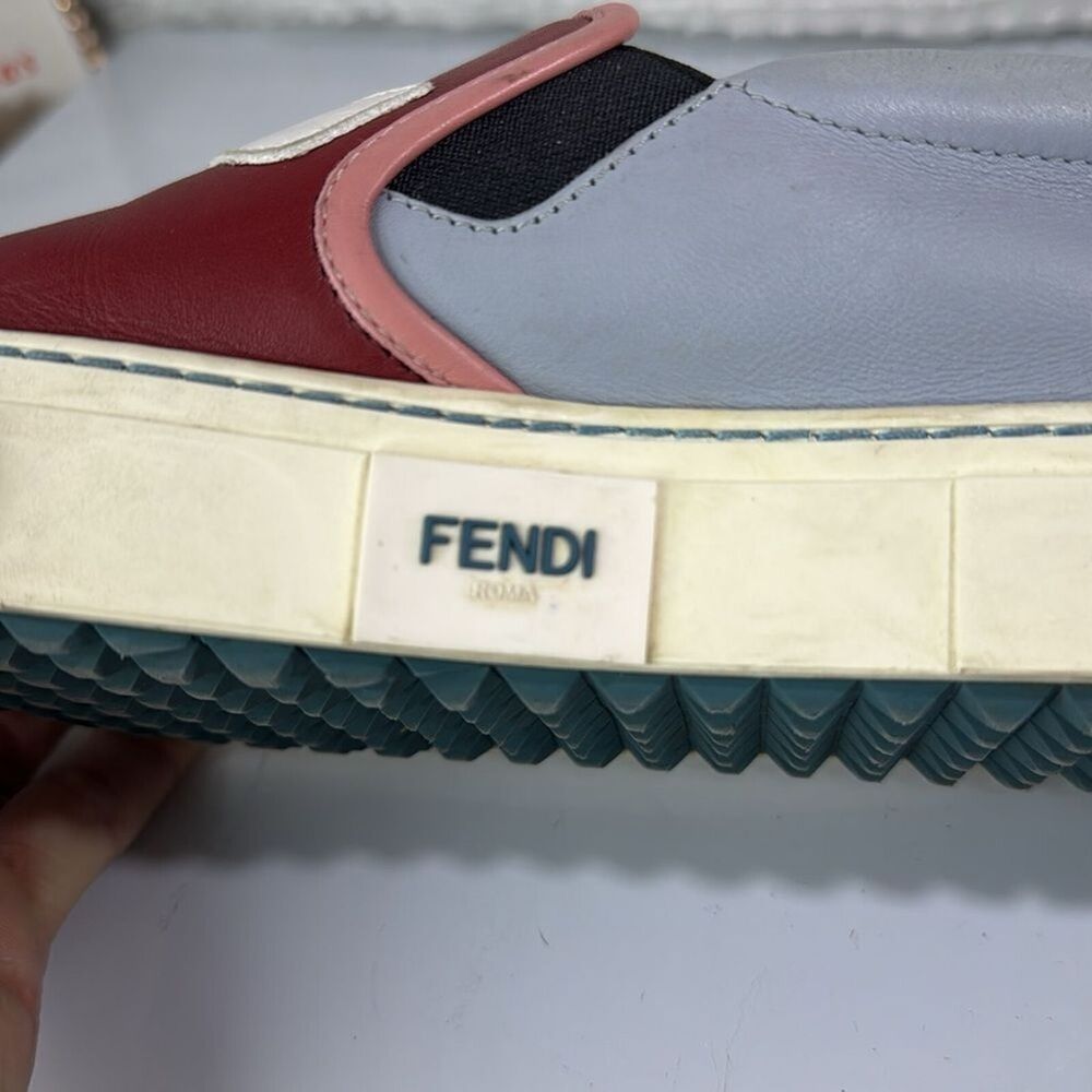 (N7) Fendi Monster leather slip-on sneakers, size 37, men's one shoe, right shoe - Picture 11 of 15